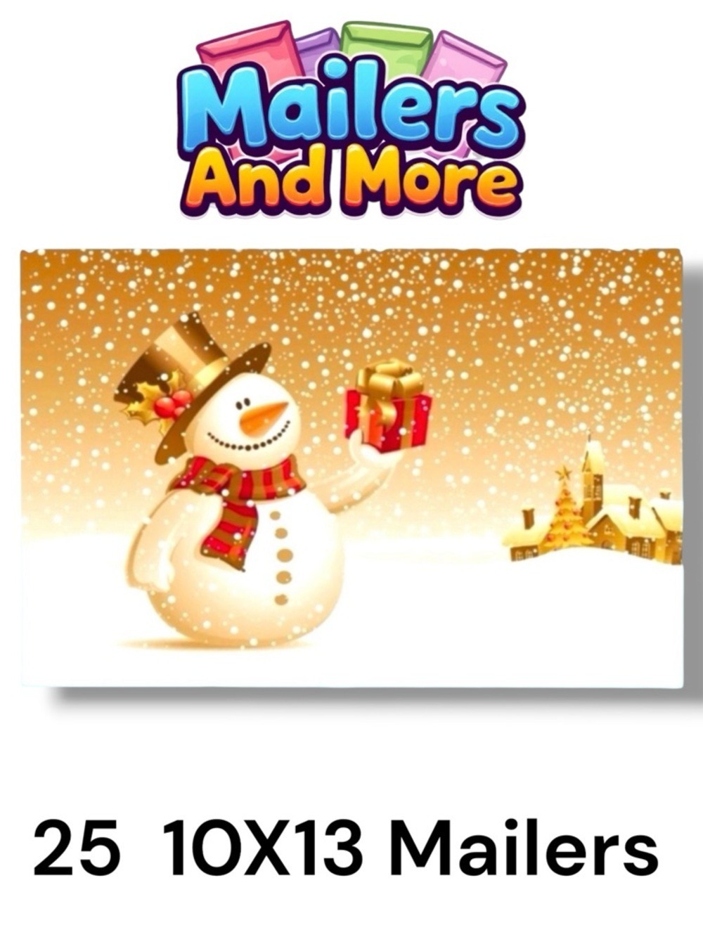 25 10X13 Poly Mailers Snowman Christmas Shipping Envelopes PRICE IS FIRM - Picture 1 of 8